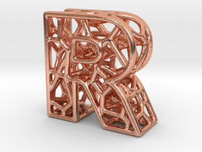 Bionic Necklace Pendant Design - Letter R in Natural Copper