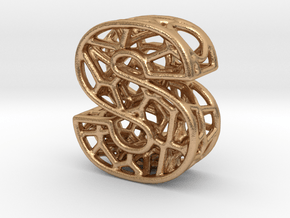 Bionic Necklace Pendant Design - Letter S in Natural Bronze
