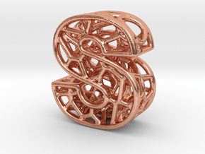 Bionic Necklace Pendant Design - Letter S in Natural Copper