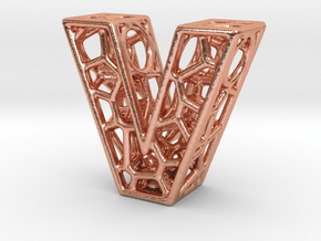 Bionic Necklace Pendant Design - Letter V in Natural Copper