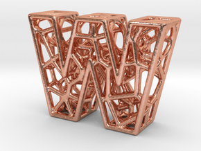 Bionic Necklace Pendant Design - Letter W in Natural Copper