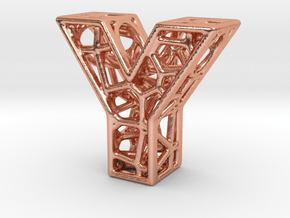 Bionic Necklace Pendant Design - Letter Y in Natural Copper