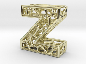 Bionic Necklace Pendant Design - Letter Z in 14k Gold Plated Brass