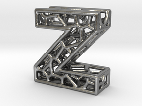 Bionic Necklace Pendant Design - Letter Z in Natural Silver