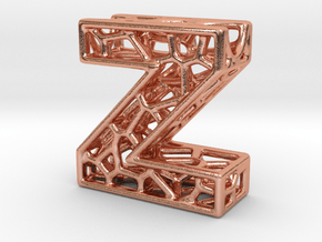 Bionic Necklace Pendant Design - Letter Z in Natural Copper