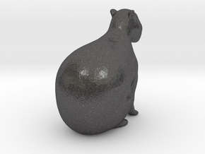 Capybara Fridge Magnet in Dark Gray PA12 Glass Beads