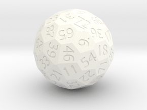 Polyhedral d72 in White Processed Versatile Plastic