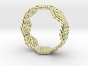 Hexagon ring, "Seeds of Life" eternity band in Vermeil