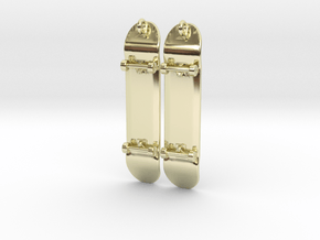 Skateboard I - Drop Earrings in 14k Gold Plated Brass