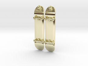 Skateboard I - Drop Earrings in 14K Yellow Gold