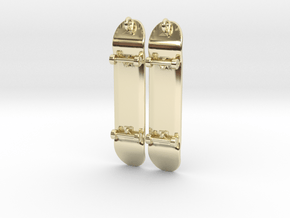 Skateboard I - Drop Earrings in 9K Yellow Gold 