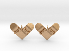 Skateboard II (heart shaped) - Drop Earrings in Natural Bronze