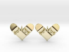Skateboard II (heart shaped) - Drop Earrings in 14k Gold Plated Brass