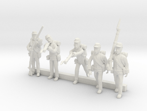 HO Scale American Civil War Figures 2 in White Natural Versatile Plastic