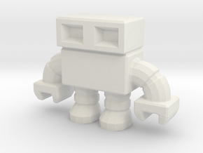 robot 0013, with hollow feet in White Natural Versatile Plastic