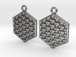 Knitted triangles in hexa in Polished Silver