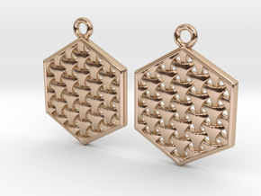 Knitted triangles in hexa in 9K Rose Gold 