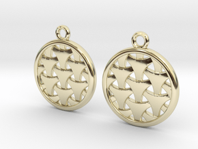 Knitted triangles in circle in 9K Yellow Gold 