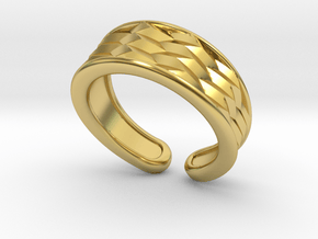 Tiled ring in Polished Brass