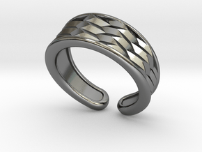 Tiled ring in Polished Silver