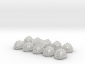 Space Defenders Base Squad Exposed Helmets X10 in Clear Ultra Fine Detail Plastic