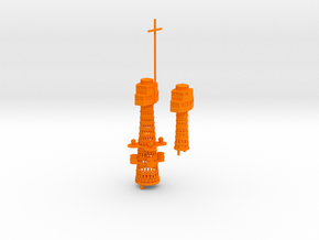 1/350 Tillman IV-2 Cage Masts (1920) in Orange Smooth Versatile Plastic