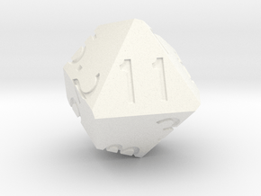 Threefold Polyhedral d11 in White Processed Versatile Plastic