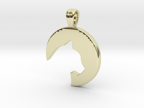 Cat silhouet in 14k Gold Plated Brass