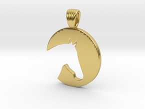 horse silhouet in Polished Brass