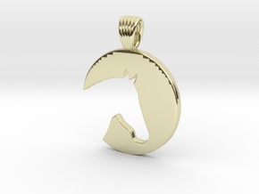 horse silhouet in 14k Gold Plated Brass