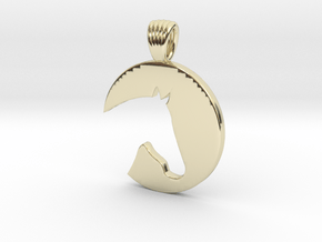horse silhouet in 9K Yellow Gold 
