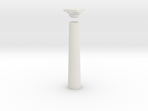 17.5cm Doric Column - hollow core - flat plinth an in White Natural Versatile Plastic