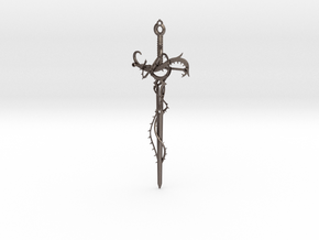 Thorn Sword Pendant in Polished Bronzed-Silver Steel
