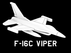 1:400 Scale F-16C (Wing Drop Tanks Only, Gear Up) in White Natural Versatile Plastic