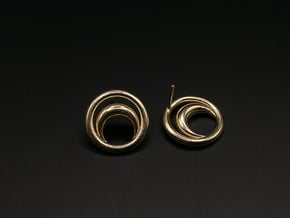 South Moon - Post Earrings in Natural Brass
