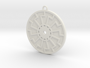 Sonnenrad - Black Sun - Sun Wheel Medallion in White Natural Versatile Plastic