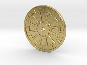 Sonnenrad - Black Sun - Sun Wheel Charm in Natural Brass