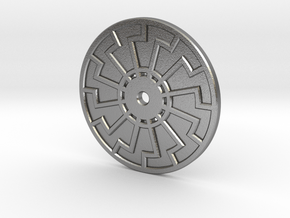 Sonnenrad - Black Sun - Sun Wheel Charm in Natural Silver