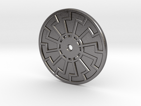 Sonnenrad - Black Sun - Sun Wheel Charm in Processed Stainless Steel 316L (BJT)