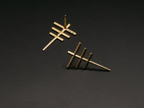 Runish Eagle - Post Earrings in Natural Brass
