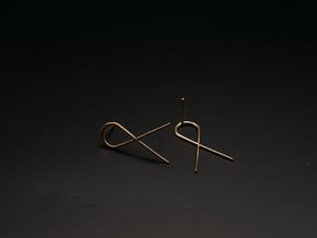 Runish Fish II - Post Earrings in Natural Bronze