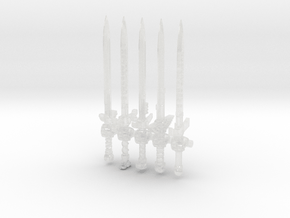 Power Swords (x5 or x10)  in Clear Ultra Fine Detail Plastic: Extra Small