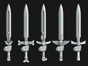 Power Swords (x5 or x10)  in Tan Fine Detail Plastic: Medium