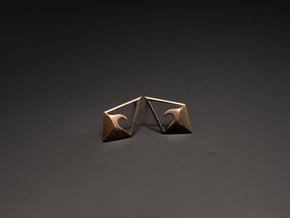 Wave Tie - Post Earrings in Natural Bronze