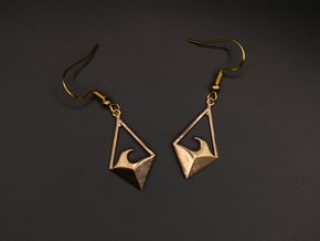 Wave Tie - Drop Earrings in Natural Bronze