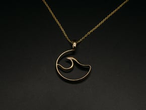 Wave Amulet I in Natural Brass