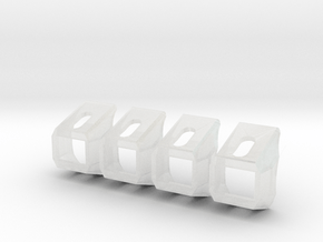 Crashbuffers voor Roco ketelwagen in Clear Ultra Fine Detail Plastic