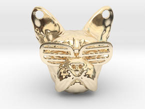 French Bulldog Pendant in 14k Gold Plated Brass