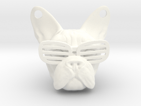 French Bulldog Pendant in White Processed Versatile Plastic