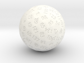 d141 Sphere Dice in White Processed Versatile Plastic